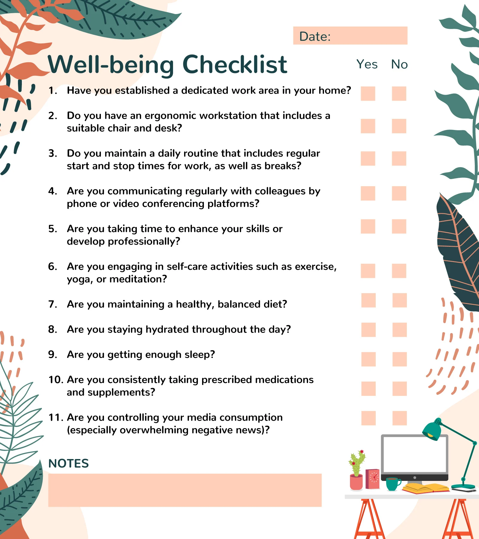 Work Health Checklist: Stay Mentally and Physically Fit